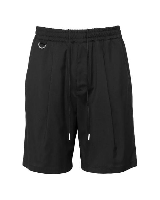 Low Brand Black Drawstring D-Ring Shorts for men