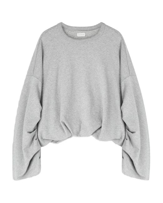 Dries Van Noten Gray Draped Sweatshirt