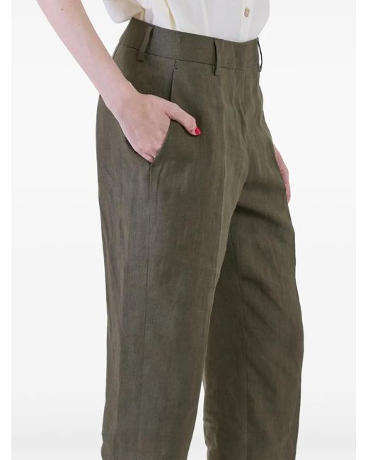 Paul Smith Gray Pleated Linen Trousers