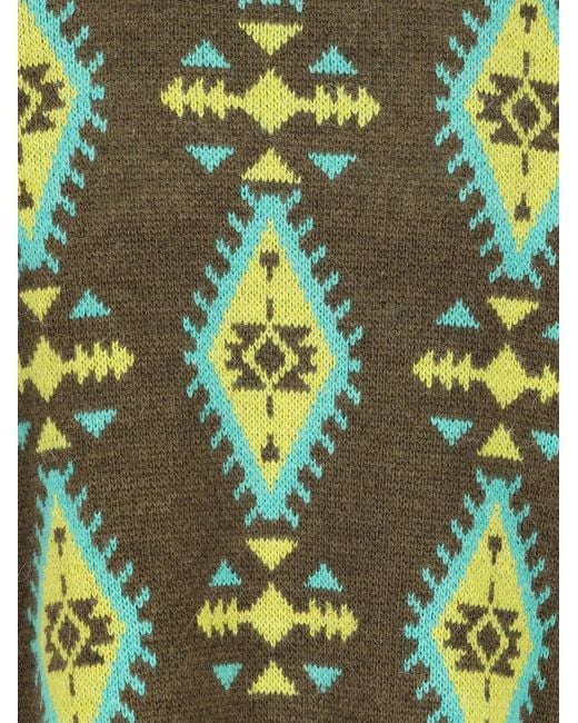 COLOUR MARKET® Green Crystal-Embellished Intarsia-Knit Sweater