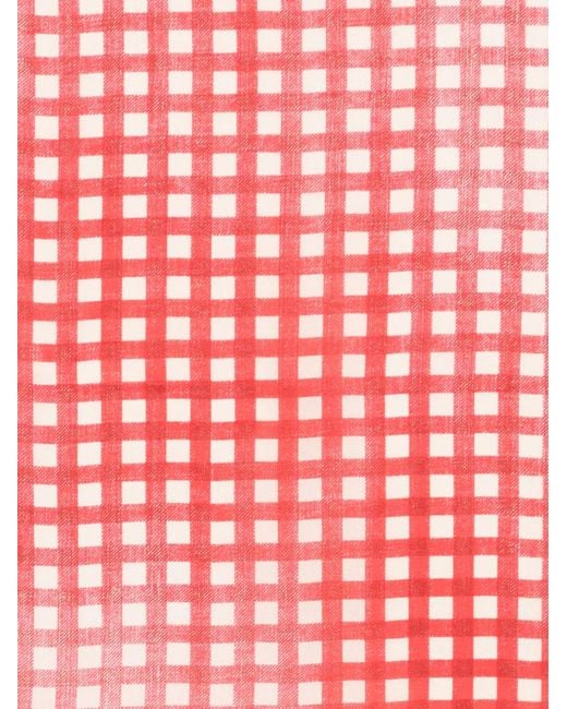 Ermanno Scervino Red Checked Scarf