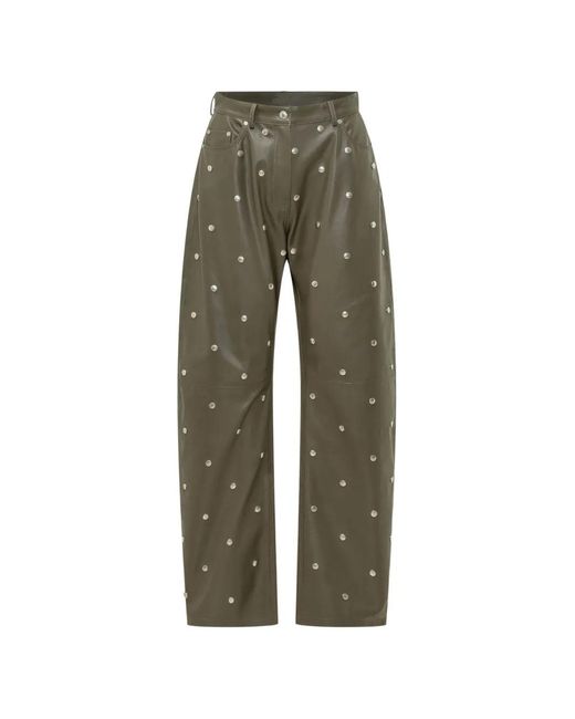 Stella McCartney Green Stud-Embellished Trousers