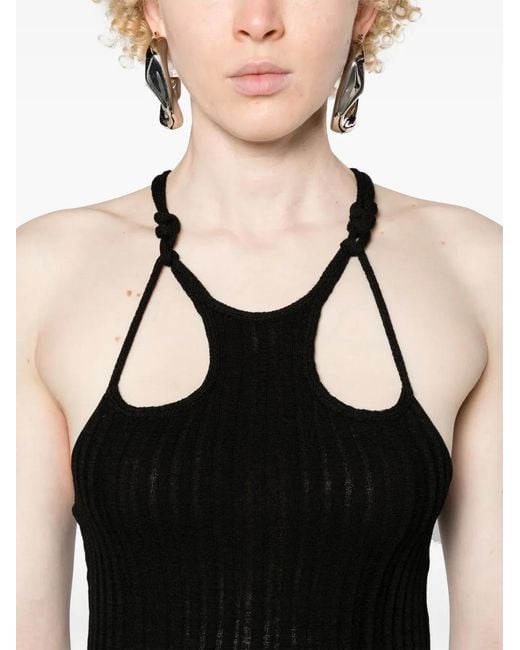 Isabel Marant Black Debra Fine-Ribbed Tank Top