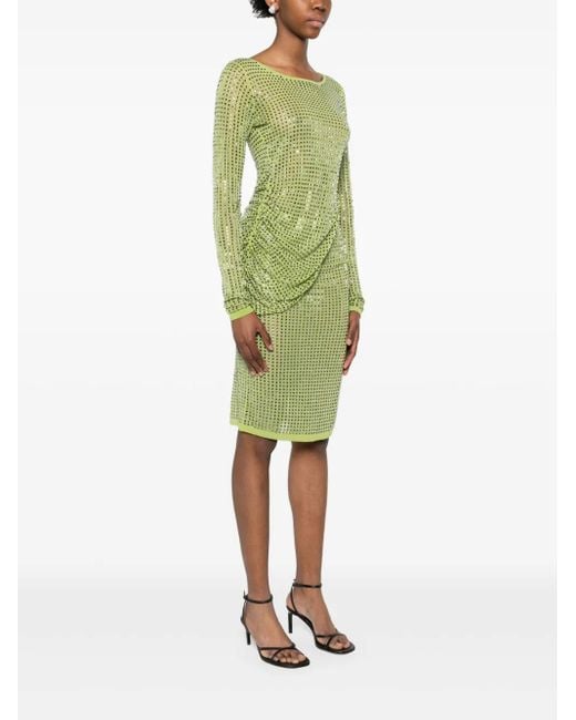 Christopher Esber Cirrus Hotfix Cut-Away Midi Dress in Green | Lyst
