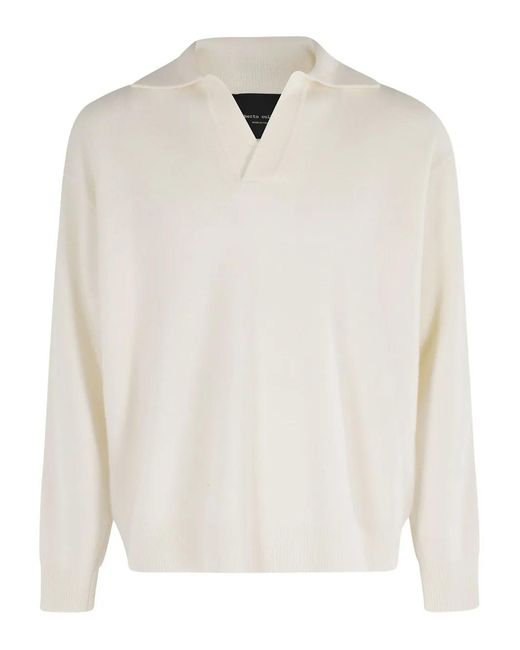 Roberto Collina White V-Neck T-Shirt for men