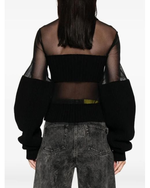 Jean Paul Gaultier Cropped Trui in het Black