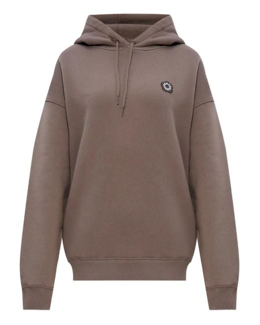 KENZO Gray Logo-Embroidered Hoodie