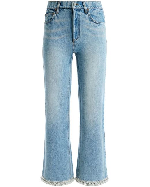 Alice + Olivia Jeans Met Wijde Pijpen in het Blue