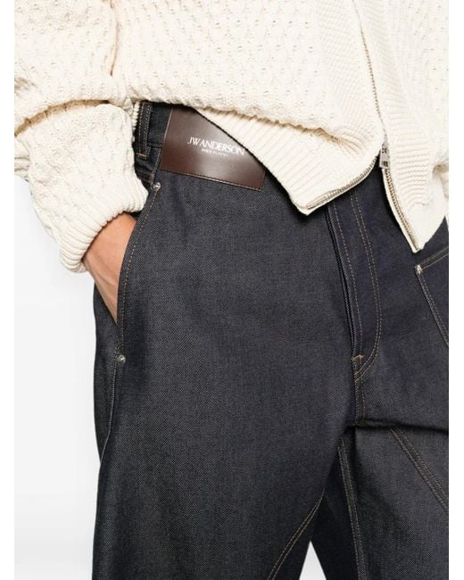 J.W. Anderson Gray Button-Fastening Wide-Leg Jeans for men