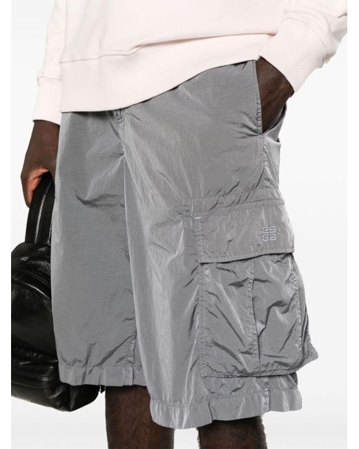 Givenchy Gray 4g-embroidered Cargo Shorts for men