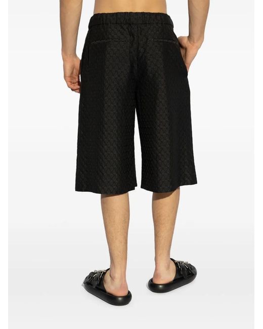 McQueen Black Patterned Shorts for men