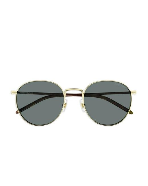MONT BLANC EYEWEAR Yellow Round-Frame Sunglasses for men