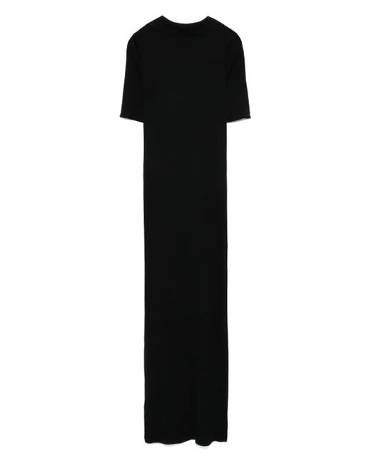 LeKasha Black Ribbed-Knit Maxi Dress