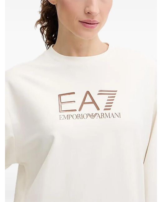 EA7 White Logo-Print Tracksuit