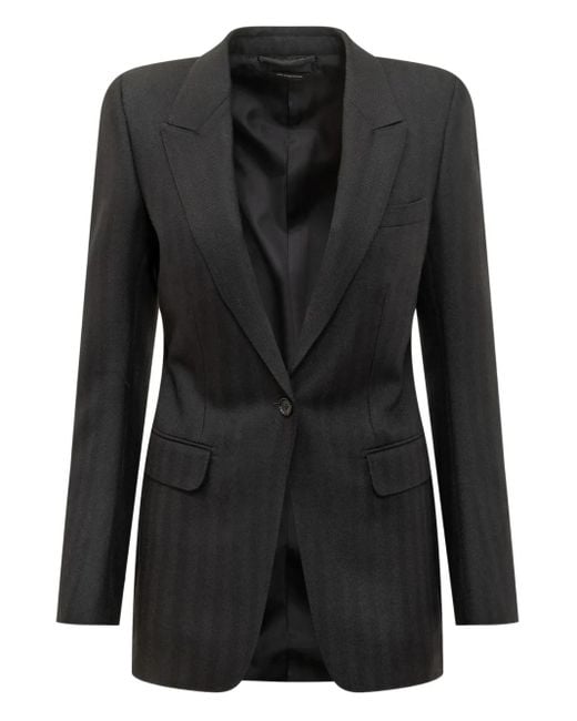 Tom Ford Black Notched-Lapel Single-Breasted Blazer