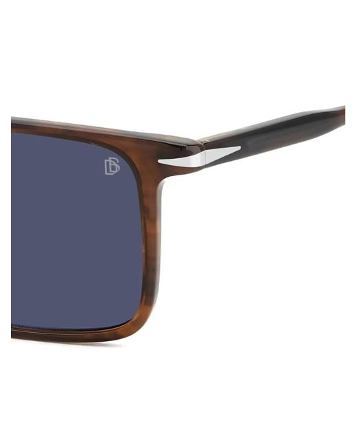 David Beckham Blue Tortoiseshell-Effect Rectangle-Frame Sunglasses for men
