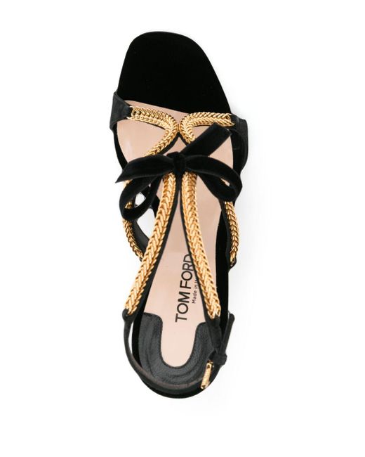 Tom Ford Black Paradiso 105mm Stiletto Sandals - Women's - Viscose/calf Leather