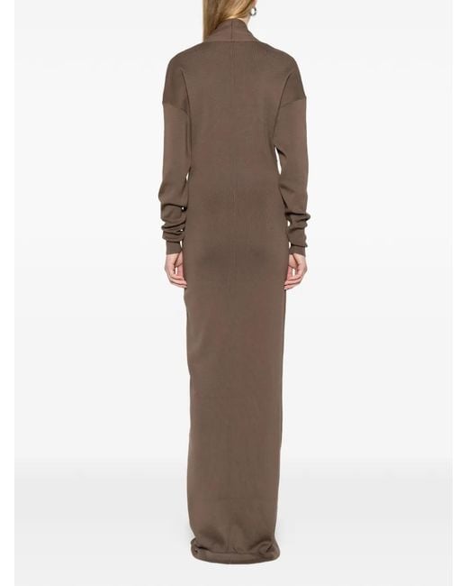 Entire studios Brown Rallel V-neck Long-sleeve Maxi Dress