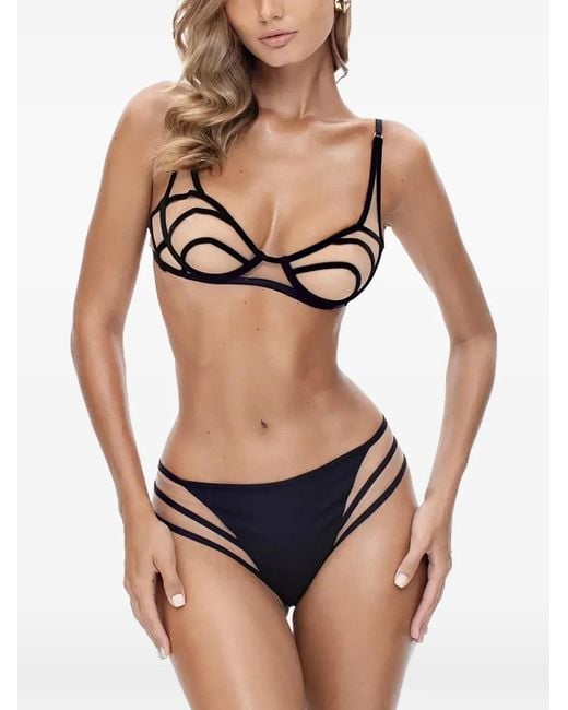 GOD SAVES QUEENS Black Cut-Out Strappy Briefs