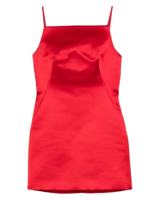 Vestido largo de satén con cuello cuadrado Givenchy de color Red