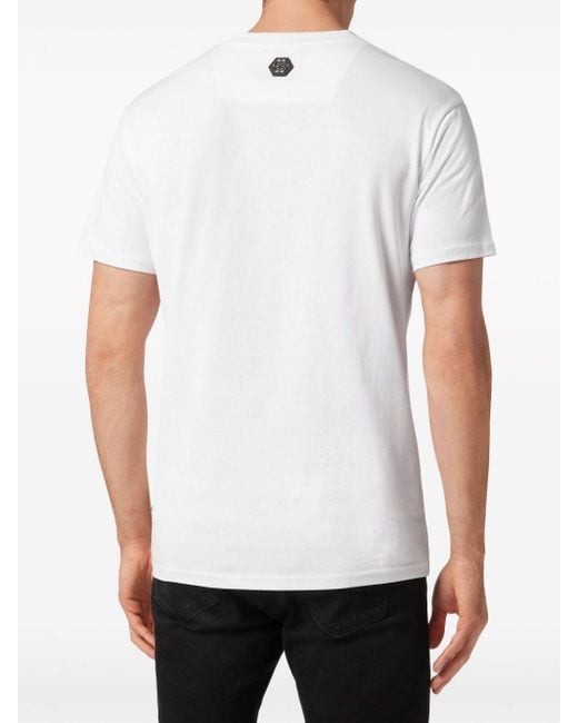 Philipp Plein White Skeleton Cotton T-shirt for men