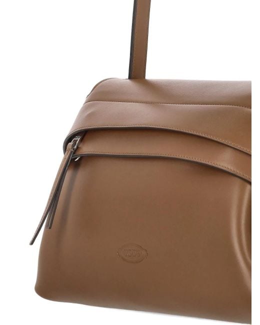 Tod's Brown Wave Leather Shoulder Bag
