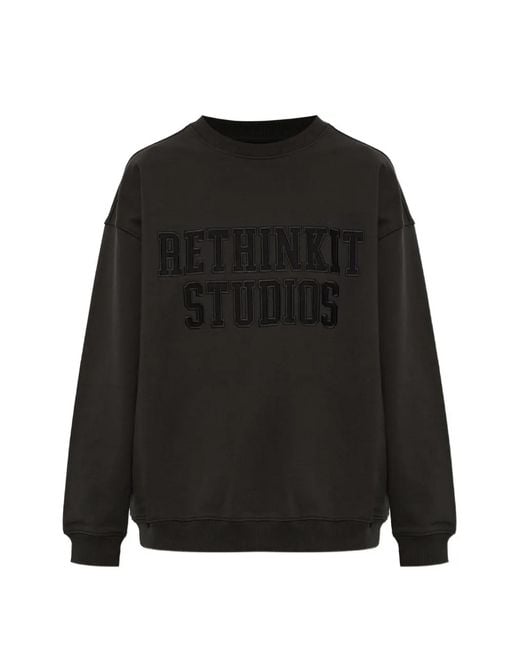 Rethinkit Studios Black Logo-Embroidered Sweatshirt