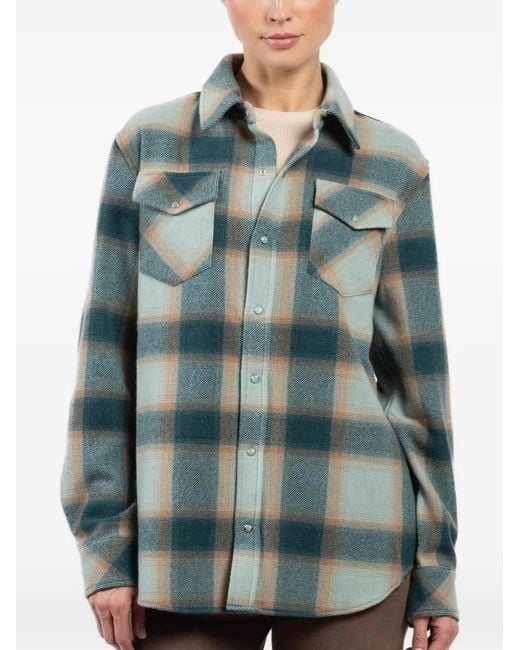 God's True Cashmere Blue Avocado Shadow Pocket Checked Shirt