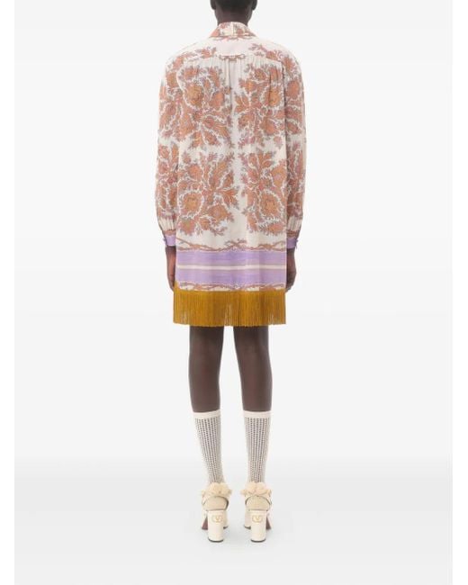 Valentino Garavani Pink Paisley-Print Mini Dress