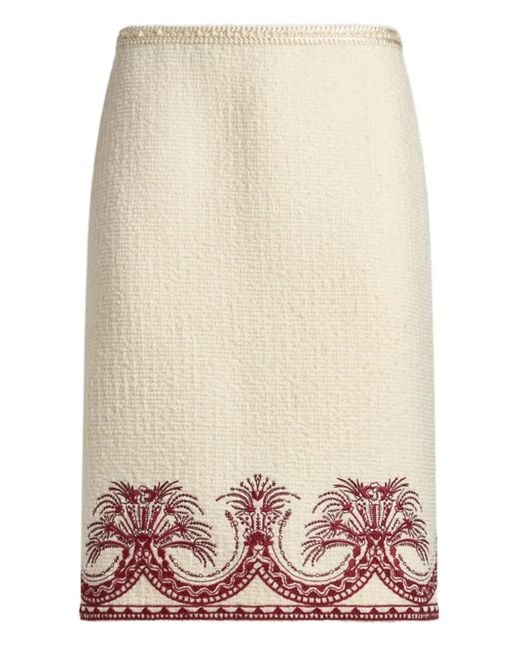 Etro Natural Bouclé Pencil Skirt