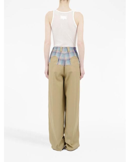 Maison Margiela Natural X Pendleton Yoke-Detail Trousers