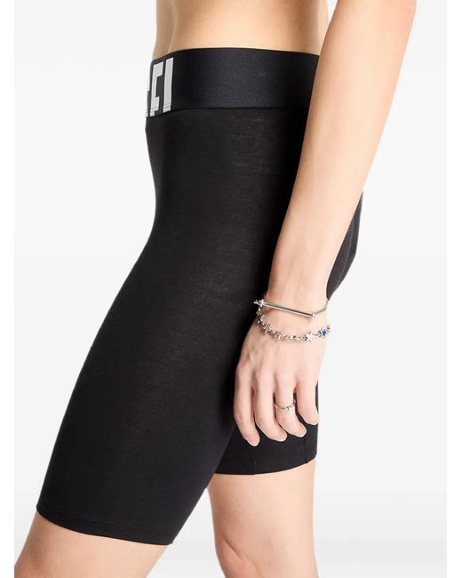 DIESEL Black Short Pants With Cut-Off Logo