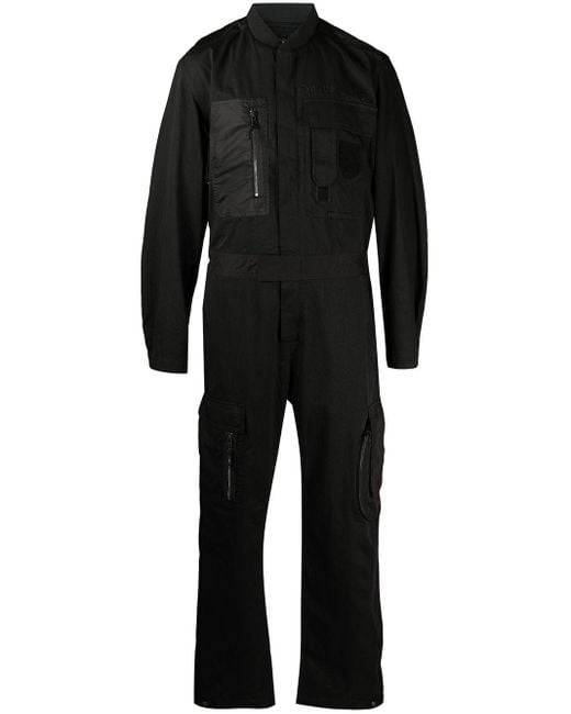 DIESEL Black P-devo Vintage-effect Jumpsuit for men