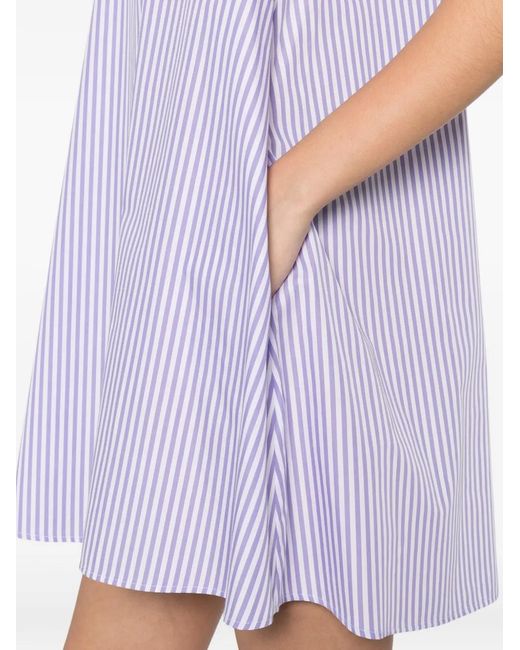 Manuel Ritz Purple Striped Tie-Waist Mini Dress