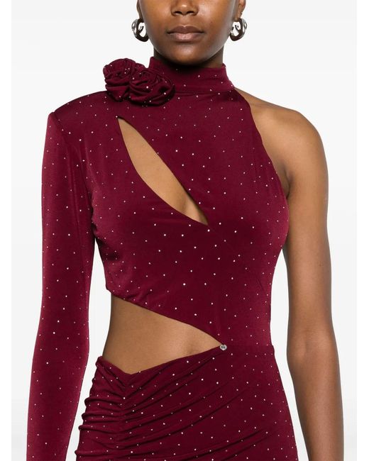 Nissa Red Rhinestone-Embellished Maxi Dress