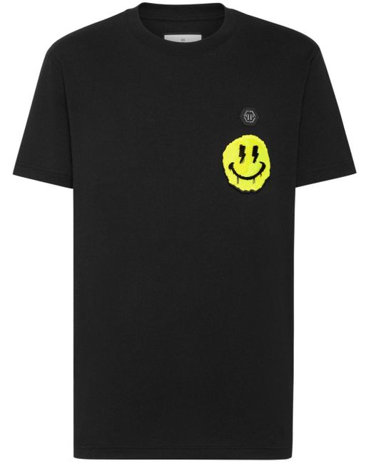 Philipp Plein Black Smile Cotton T-shirt for men