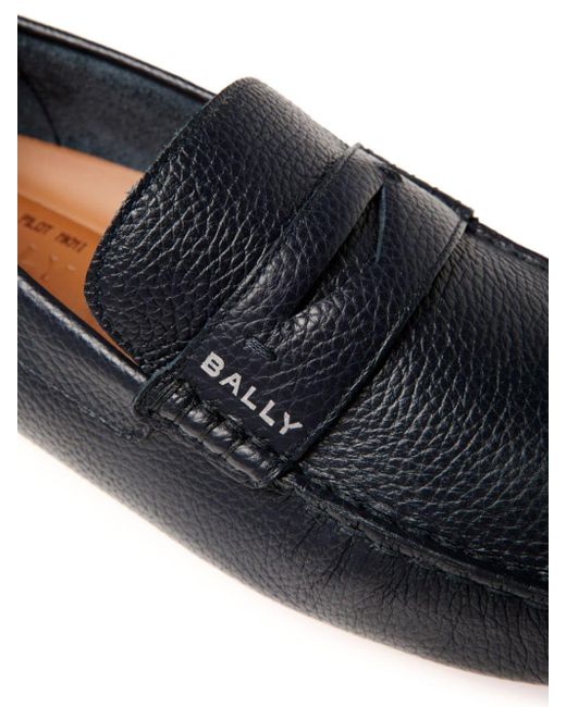 Bally Black Palsy Grained-leather Loafers for men