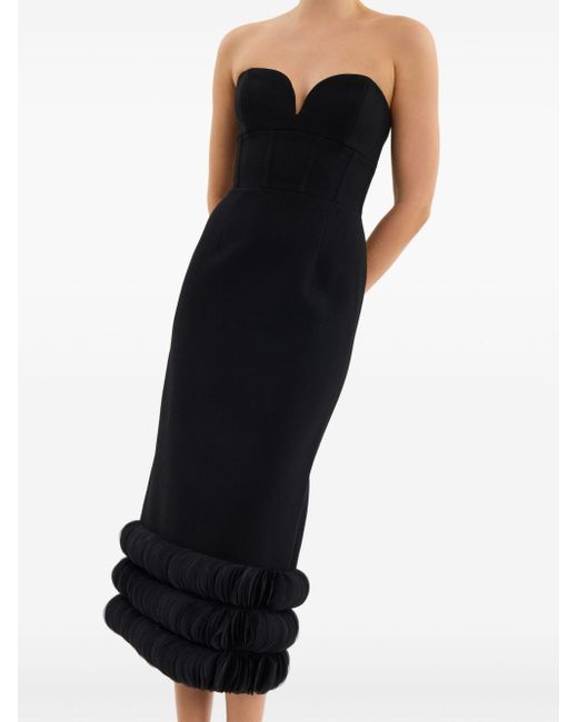 Rebecca Vallance Black Adrena Flared Midi-dress