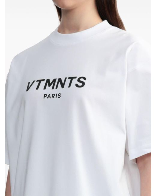 VTMNTS White Logo-print Cotton T-shirt