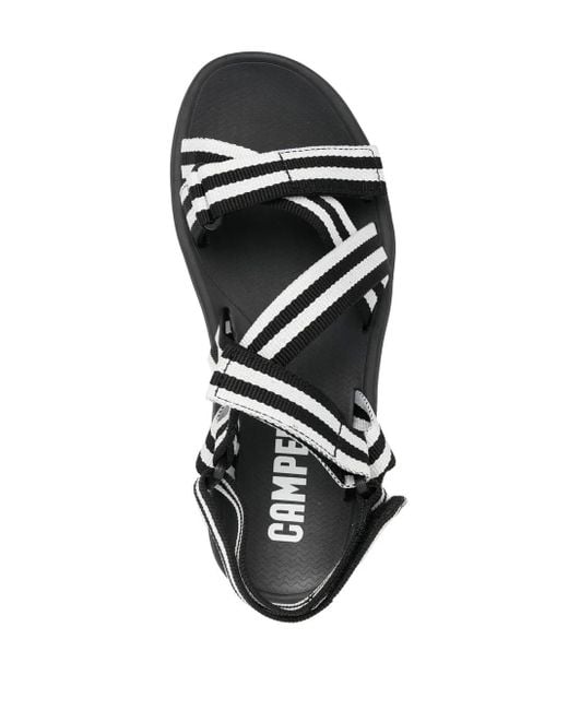 Camper Black Match Striped Sandals for men