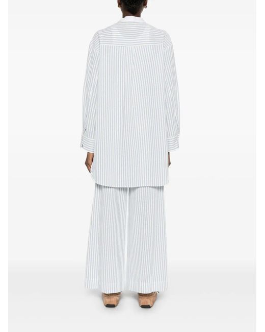 Forte_forte White Striped Button Shirt