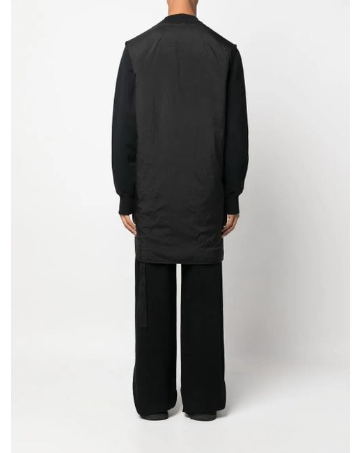 Rick Owens Black Logo-Print Sleeveless Coat for men