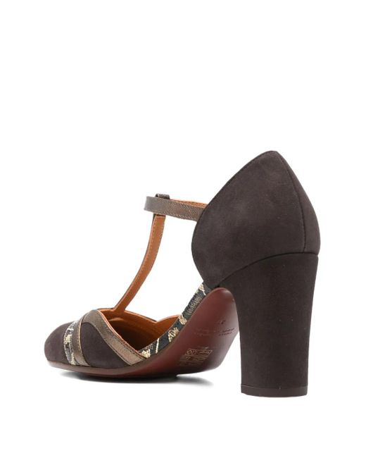 Chie Mihara Brown 85mm T-bar Block-heel Pumps