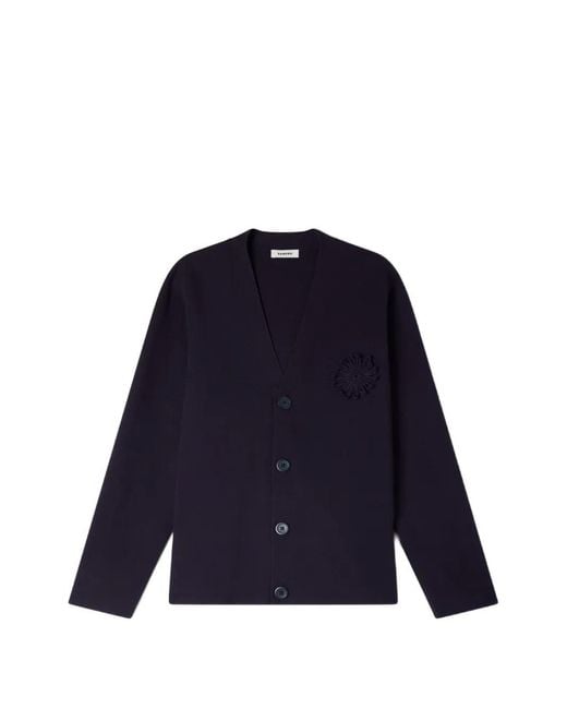 Sandro Blue Flower Crochet Cardigan for men