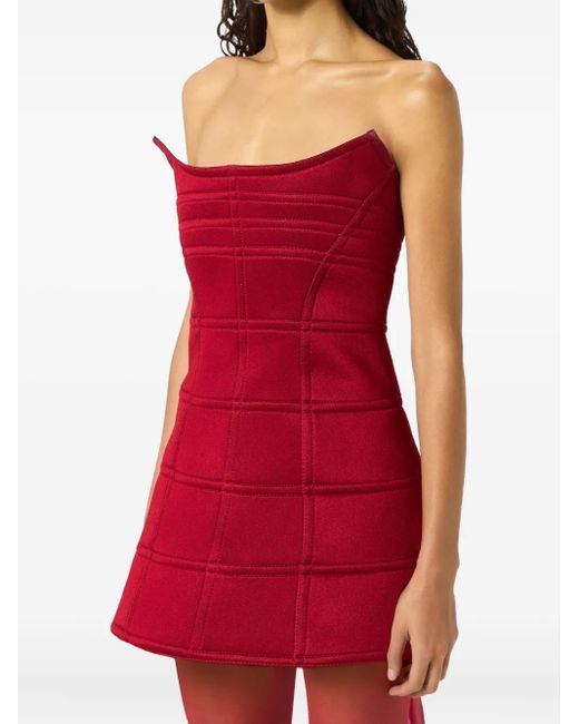 Blumarine ストラップレス ミニドレス Red