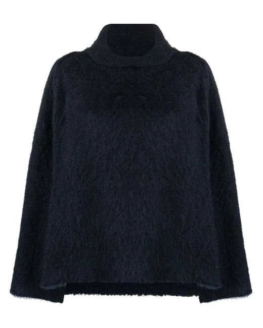 Malo Blue Alpaca-Blend Turtleneck Sweater