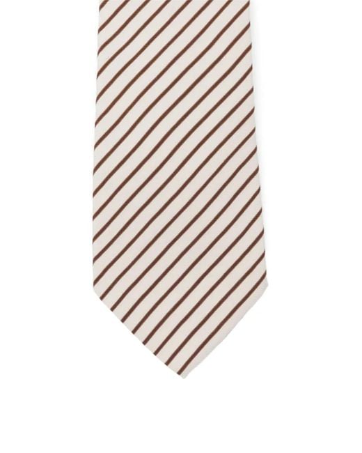 Paul Smith White Striped Tie for men
