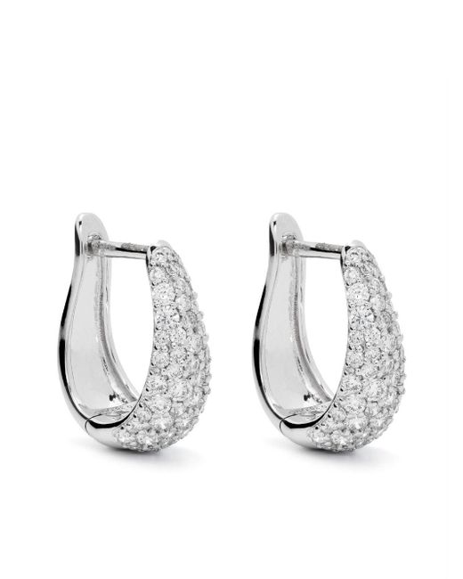 Dana Rebecca 14kt White Gold Large Drd Tapered Diamond Hoop Earrings