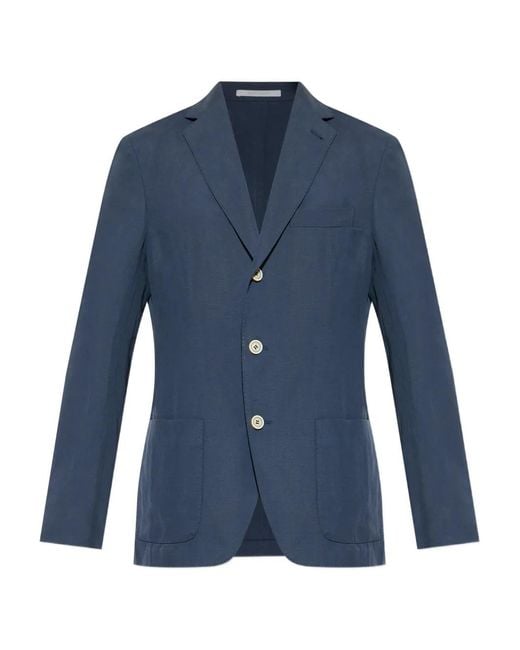 Eleventy Blue Button Single-Breasted Blazer for men