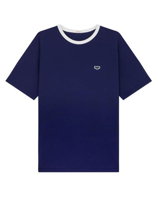 Fursac Blue Logo-Patch Organic Cotton T-Shirt for men